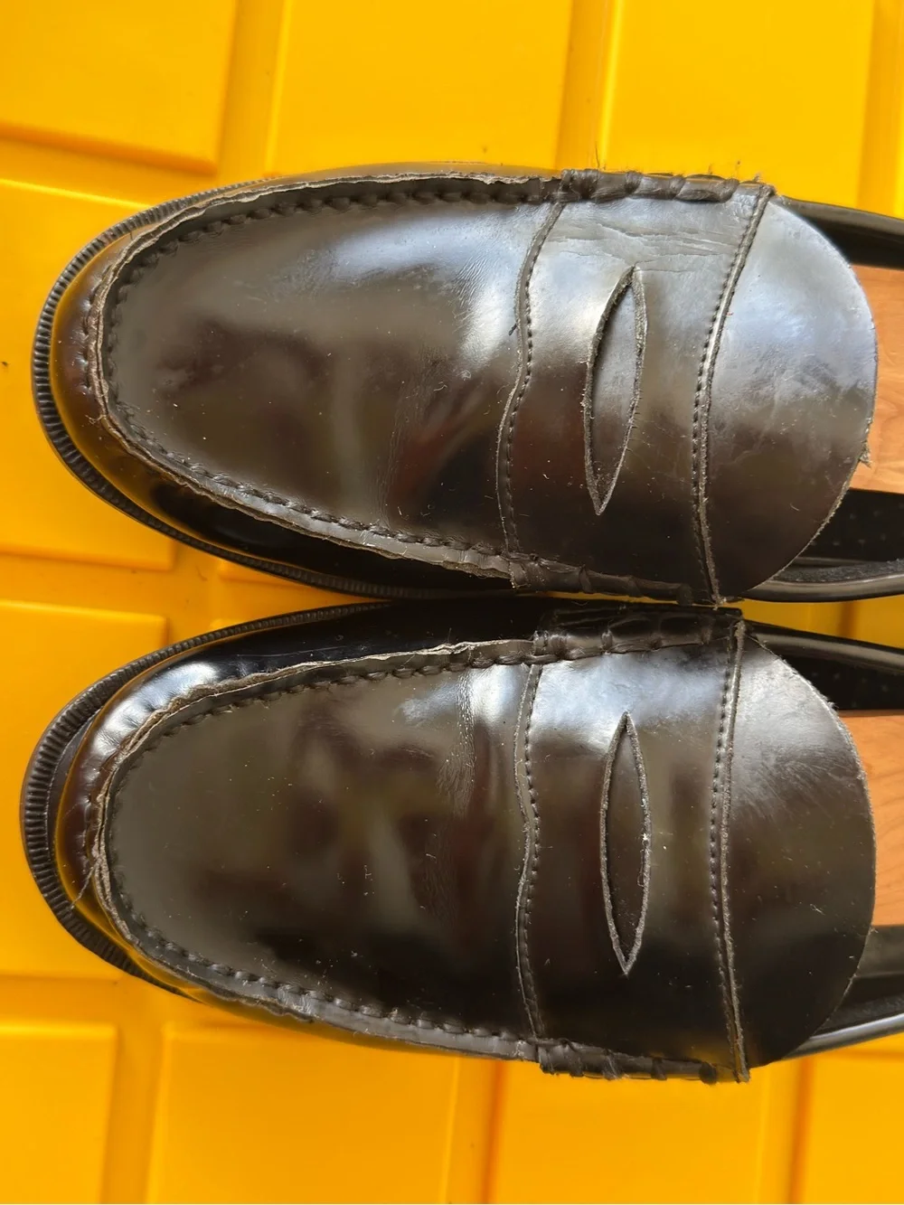 Bass Black Leather Penny Loafers